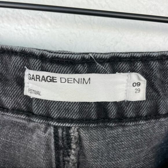 Garage denim black denim jean shorts raw hem distressed festival size 9 // 29 - Picture 10 of 11